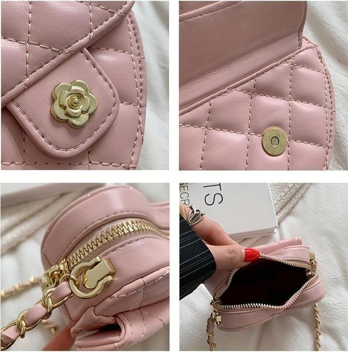 Produktbild Only-Bags.Store Herzförmige Mini-Kreuztasche, Mode bestickte PU-Ledertasche, niedliche trendige Accessoire