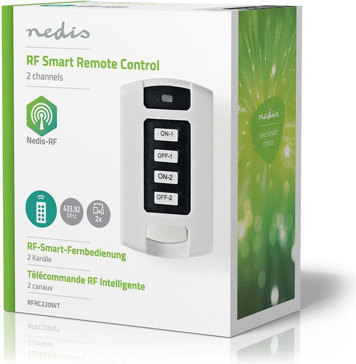 Image du produit Nedis Télécommande RF 2 canaux - Blanc (Télécommande universelle, Fréquence radio (RF))