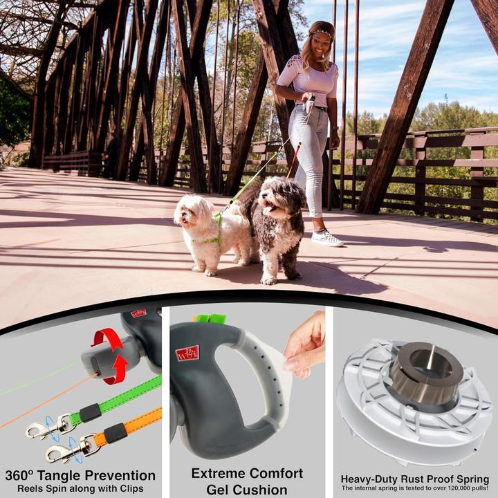 Image du produit Wigzi Dual Doggie 3.0 - Rollleine für zwei Hunde (Chien, Sport canin)