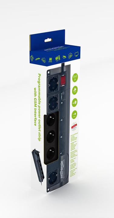 Immagine prodotto Energenie EG-SMS - 4 uscite AC - tipo F - 220-230 V - 50-60 Hz - 10 A - nero (6 x, CEE 7/3, 1.80 m)