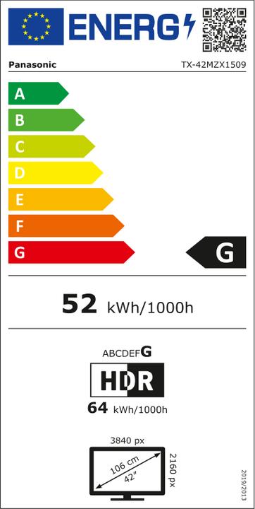Energie-Label Panasonic TX-42MZX1509 inkl. 5 Jahre Garantie (42", OLED, 4K)