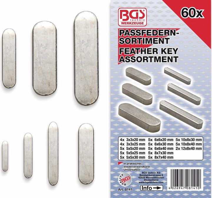 Produktbild BGS Passfedern-Sortiment | 60-tlg.