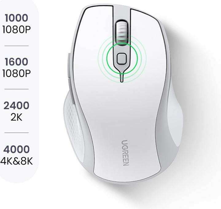 Produktbild Ugreen Wireless mouse MU101 2.4G (White) (Kabelgebunden)