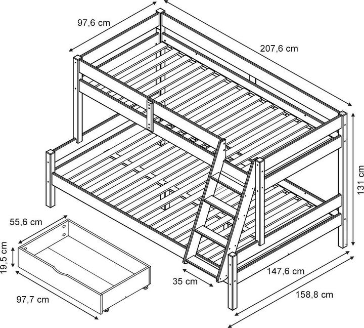 Actual product image VitaliSpa Etagenbett Everest (140 x 200)