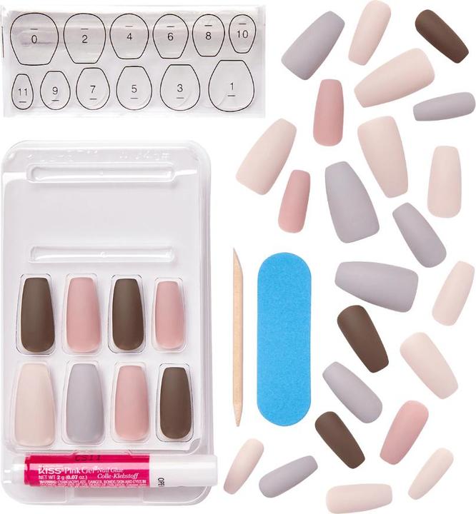 Produktbild Herba Kiss Voguish Nails - Chill Out (Kunstnägel, Braun, Rosa)