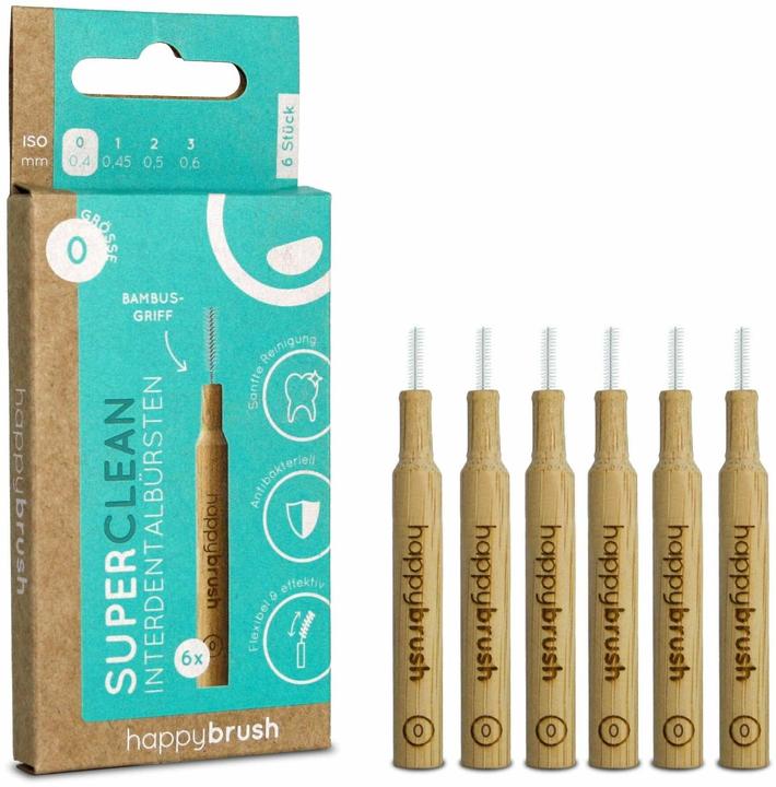 happybrush Interdentalbürsten SuperClean ISO 0 0.4 mm Braun 6 Stück (6 x)