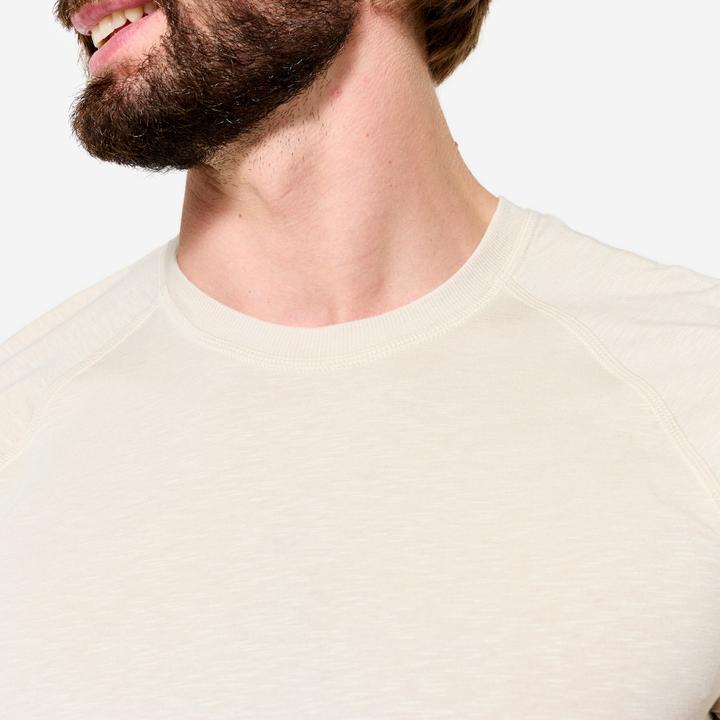 Image du produit Kimjaly T-shirt de yoga manches courtes doux homme, beige lin (S)