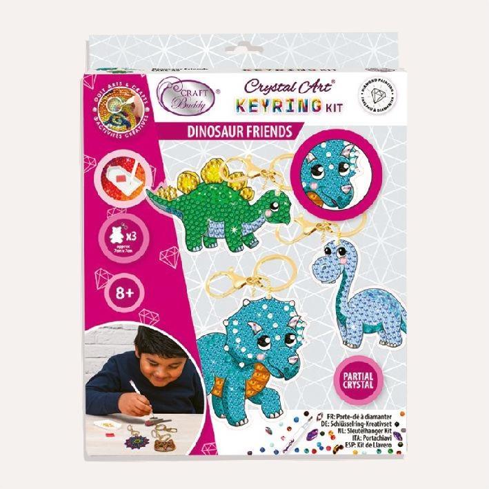Produktbild Craft Buddy Dinosaurier Freunde, Crystal Art Schlüsselanhänger 3 Stück