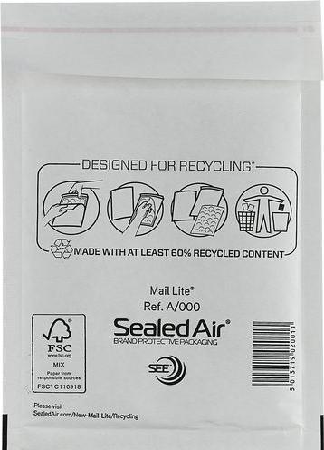 Immagine prodotto Sealed Air Buste a bolle d'aria A/000 senza finestra Bianco (100 x)