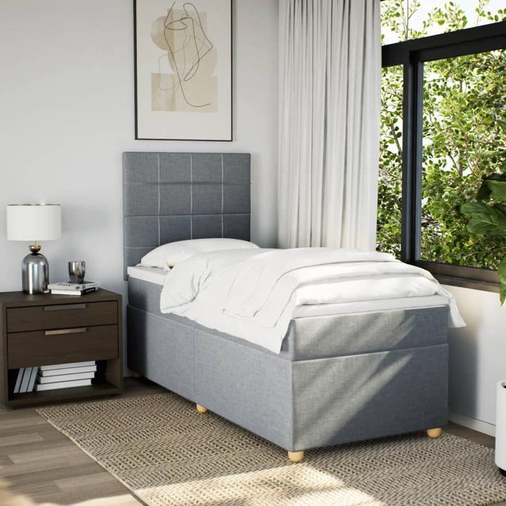 Produktbild VidaXL Bo x springbett mit Matratze 90 x 190 cm Stoff (90 x 190 cm, 90 x 190 cm)