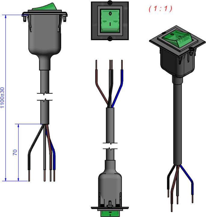 Produktbild Bachmann Custom Modul 2-Polig Schalter grün beleuchtet (Schalter)