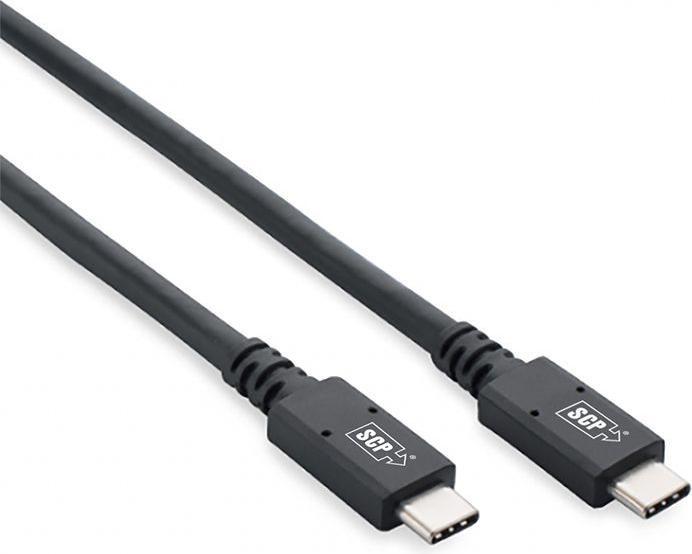 Actual product image SCP USBC32-2M Type-C Male/Male, 20Gbps USB 3.2 Gen 2 Superspeed+, Passive Copper, Power 5A/20V/100W (1 m, USB 3.2 Gen 2)