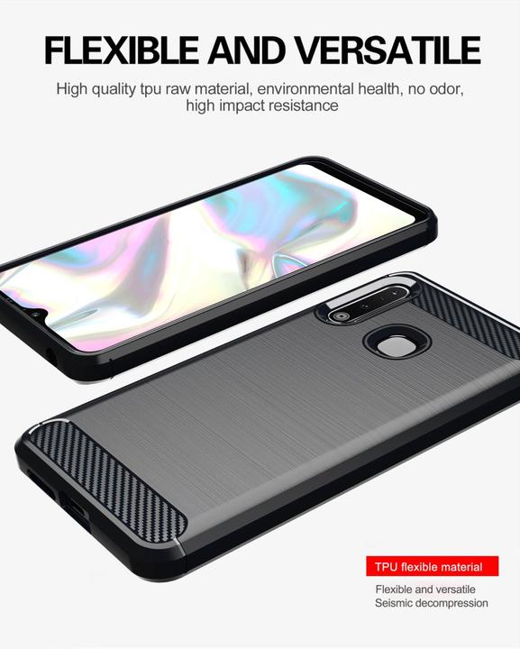 Produktbild Cadorabo TPU Ultra Slim carbon edelstahl Kombi Cover (Samsung Galaxy A70e)