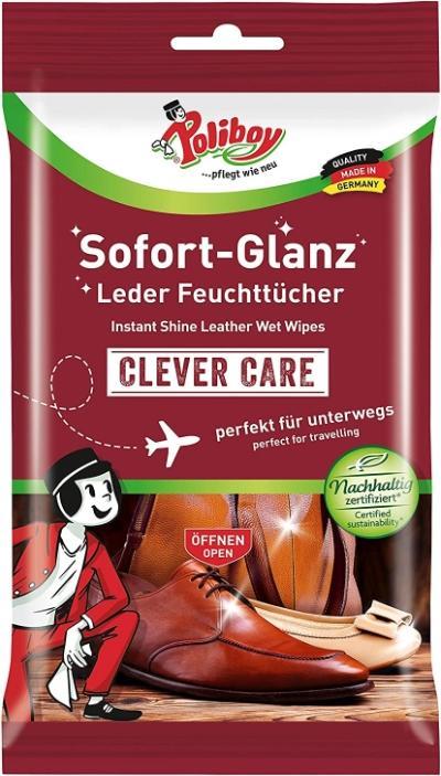 Produktbild Poliboy Sofort-Glanz Leder Feuchttcher, 10 Stck (10 x)