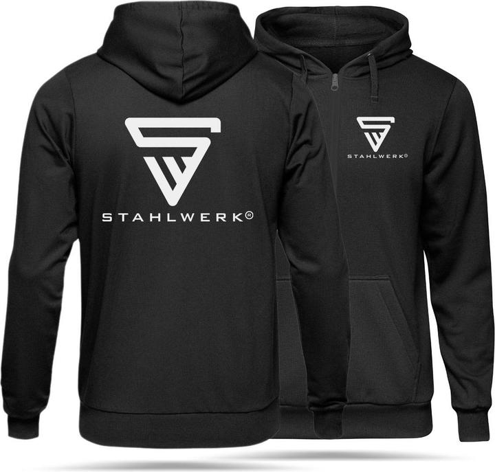 Immagine prodotto Stahlwerk Felpa con cappuccio con zip in nero Gr.M (M)