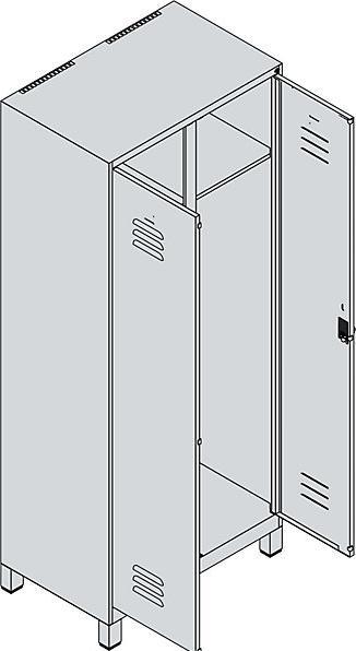 Produktbild C+P Schwarz-Weiss-Spind Classic PLUS (80 cm, 195 cm)