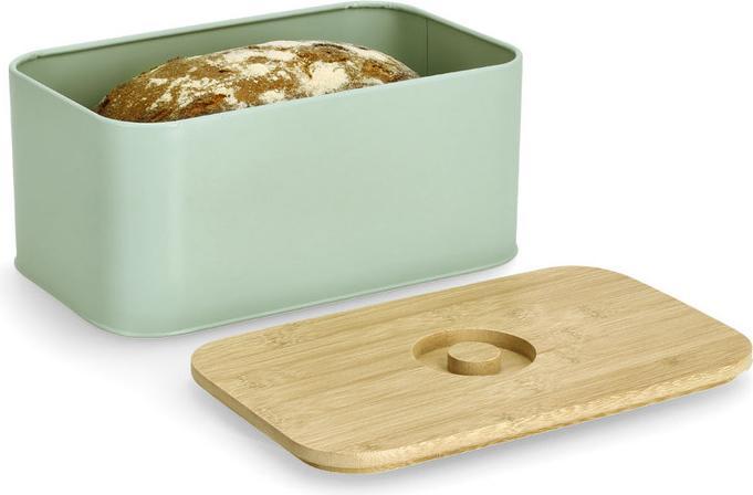 Actual product image Zeller Present Bread bin w. bamboo lid, metal, mint