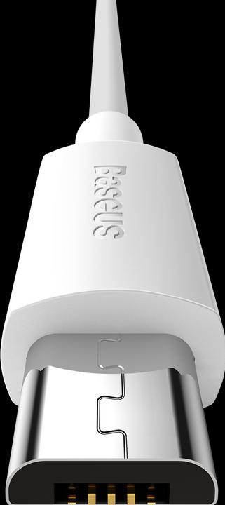 Actual product image Baseus Simple Wisdom Data Cable Kit USB to Micro 2.1A (2PCS/Set) 1.5m White (1.50 m)