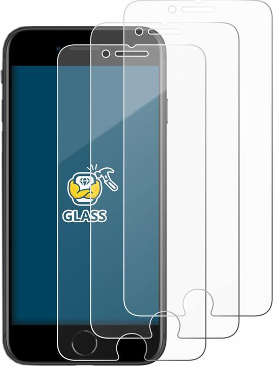 Actual product image BROTECT Armoured tempered glass screen protector (3 Piece, Apple iPhone SE (2nd Gen))