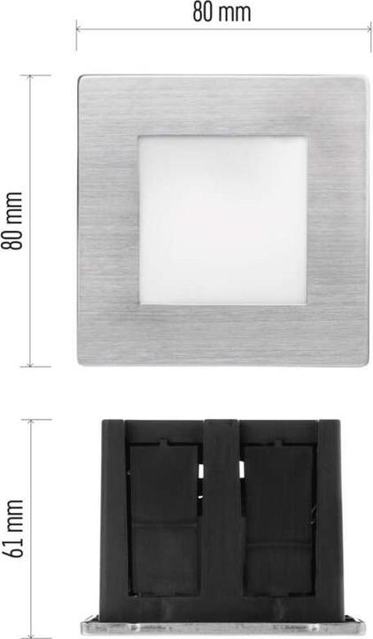 Immagine prodotto Emos Luce LED per scale - luce da incasso 80×80, 1,5W bianco caldo IP65 (65 lm)