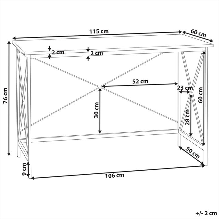 Image du produit Beliani Bureau couleur bois foncé 115 x 60 cm FUTON (115 x 60 x 76 cm)