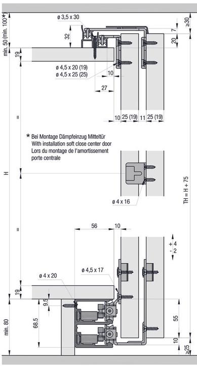 Actual product image HAWA Sliding door fittings -COMBINO 50 H FS, Forslide