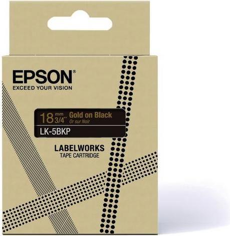 Produktbild Epson Metallic Black/Gold 18mm LK-5BKP (1.80 cm, Schwarz)
