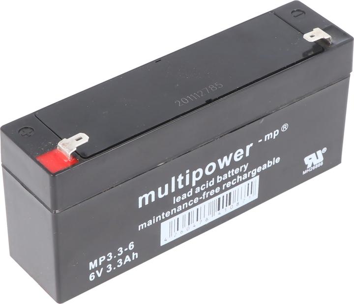 Actual product image Multipower Blei-Akku MP3.3-6 mit Faston Kontakt 4,8mm (6 V, 3.30 Ah)