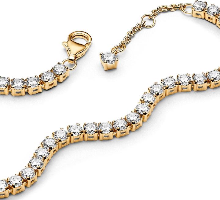 Actual product image Pandora Sparkling tennis bracelet (18 cm, Gold plated)
