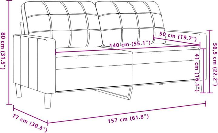 Image du produit VidaXL Canapé Salon Canapé rembourré Fauteuil 2 pièces Crème Tissu (3 places, 2 places)