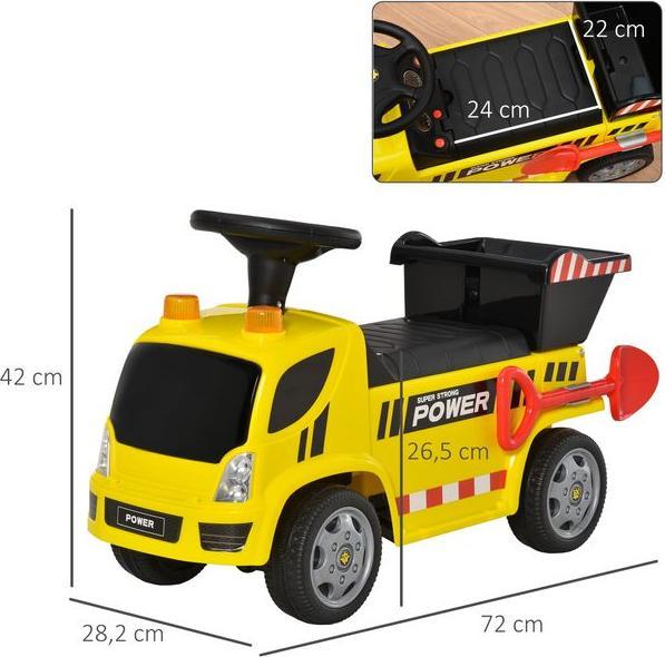 Produktbild Swisshandel24 Sitzbagger Rutscherauto mit Kippen Eimer und Schaufel für Baby 18-36 Monaten Metall PP-Kunststoff Ge
