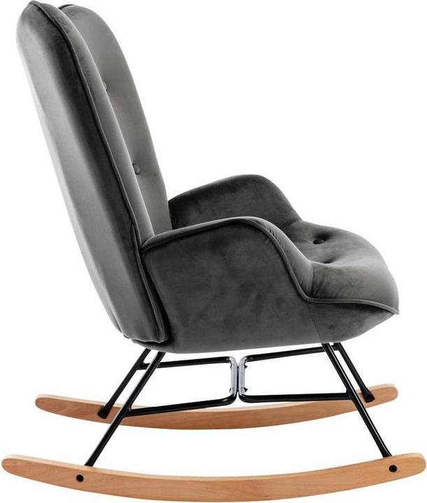 Immagine prodotto CLP Sedia a dondolo Sanka Velvet, Grigio scuro