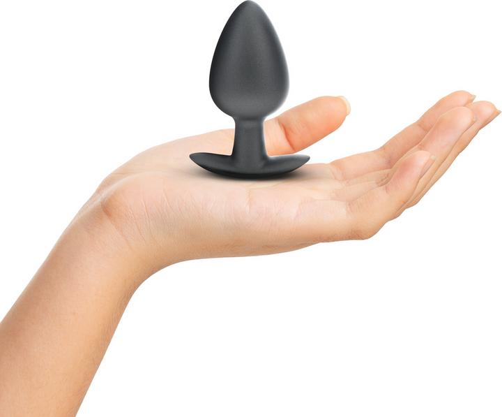 Actual product image Ouch! Smooth Silicone Anal Plug - Large - 3.5 / 8,9 cm - Gunmetal