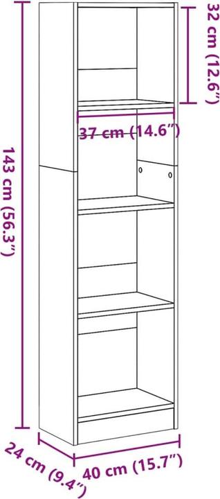 Produktbild VidaXL Bücherregal (40 x 24 x 176 cm)