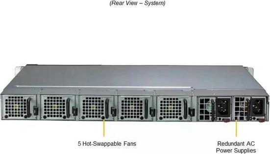 Actual product image Supermicro Server Housing 1U 2xSFF SATA/PCIe SYS-110D-4C-FRAN8TP