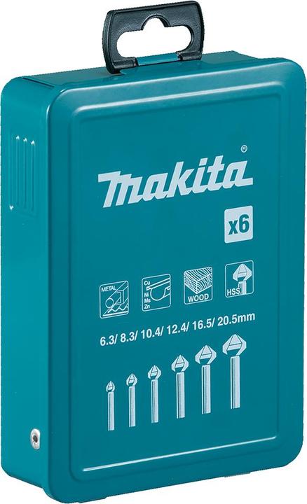 Productafbeelding Makita Verzinkboren set 6 stuks HSS (10,4 mm, 8,3, 20,5 mm, 16,5 mm, 6,3, 12,4 mm)