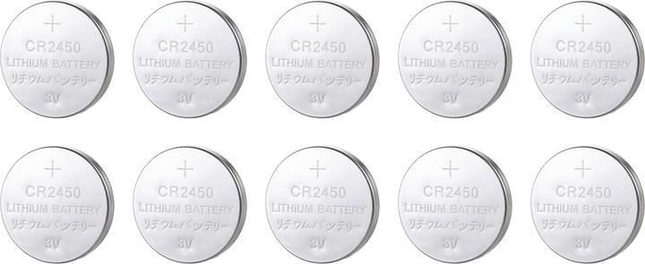Actual product image Deltaco Ultimate Lithium Battery CR2450 Button Cell - 10-pack (10 pcs., CR2450, 590 mAh)