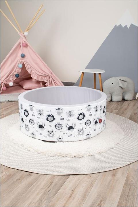 Image du produit Knorrtoys Piscine à balles soft - "Cute Animals" - 150 balles grey/white/transparent (ca. 7 cm)