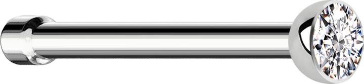 Image du produit Star Piercing Clou de nez droit argenté avec cristal argenté (Acier chirurgical 316L, sans laiton)
