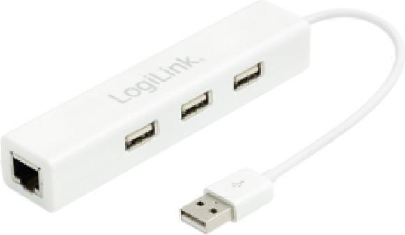 Produktbild LogiLink USB 2.0 auf Fast Ethernet Adapter, weiá (3 Ports)