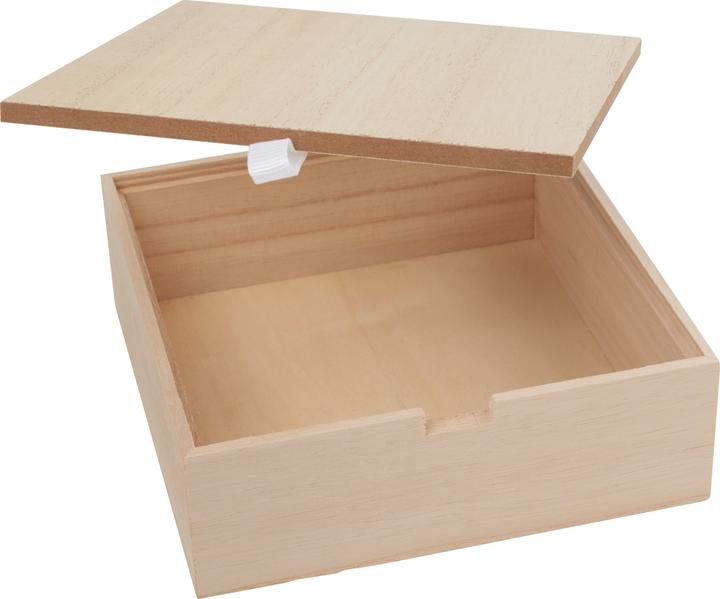 Actual product image VBS Wooden box "Square" with loose lid (15 x 15 x 5 cm)