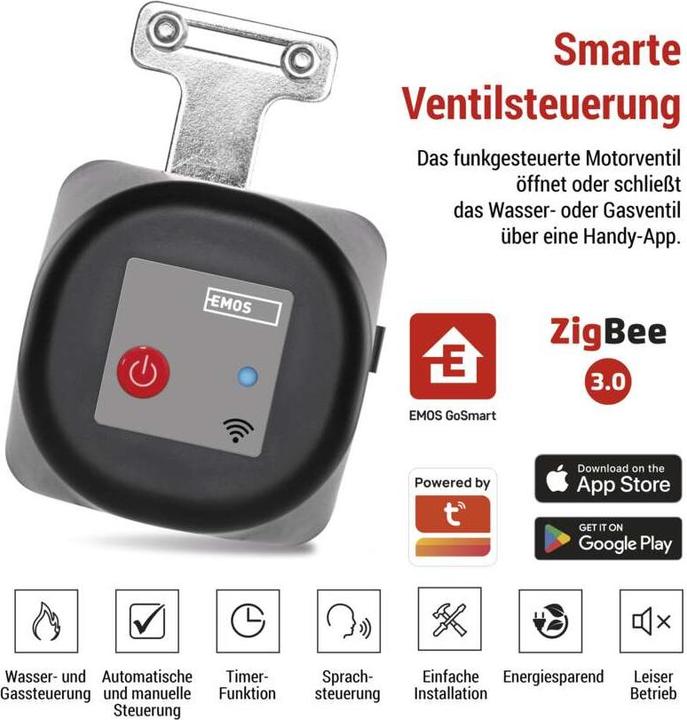 Actual product image Emos GoSmart motorised valve closer for water/gas P5640S ZigBee