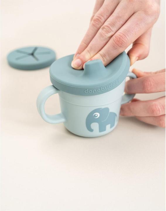 Actual product image Done by Deer Snack & drinking cup set Elphee blue