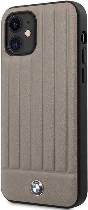 Produktbild BMW PC/TPU Shiny Hard Case Genuine Leather with Vertical Hot Stamped Lines (Apple iPhone 12 mini)