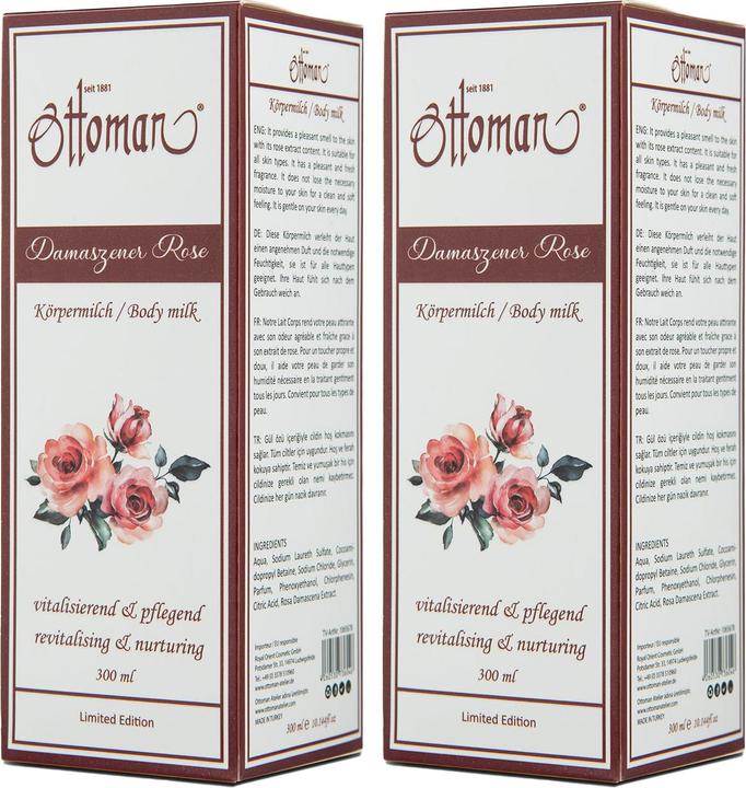 Produktbild Ottoman 2er-Set Rose Körpermilch, 300ml, reichhaltige Körperpflege (Körpermilch, 300 ml)