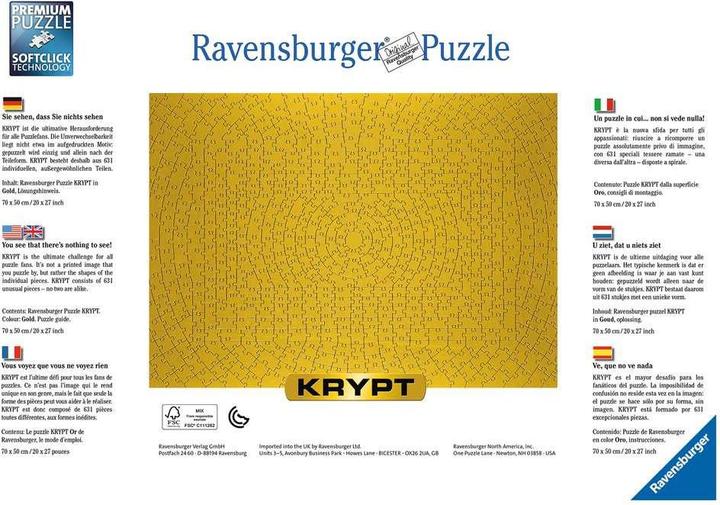 Actual product image Ravensburger crypt gold (631 pieces)