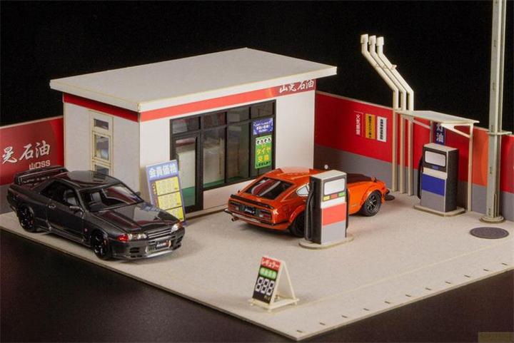 Actual product image Plum Original Illustration Paper Model Kit 1/64 Gas Station 11 cm (re-run)