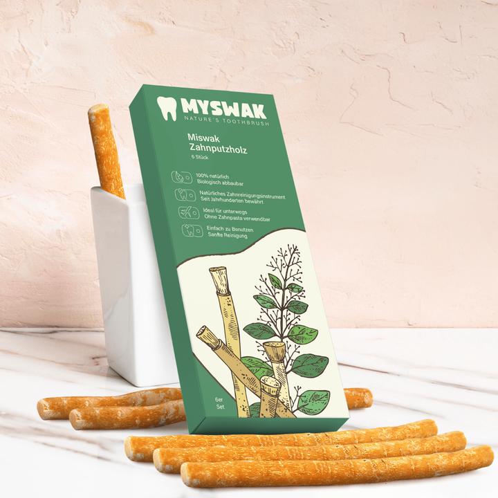 Actual product image Miswak Toothbrush wood (6 x)