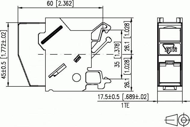 Productafbeelding Metz Connect BTR 10x E-DAT module REG 8(8) IP20 ongemonteerd voor montage op opzetrail TH35 1TE >18mm