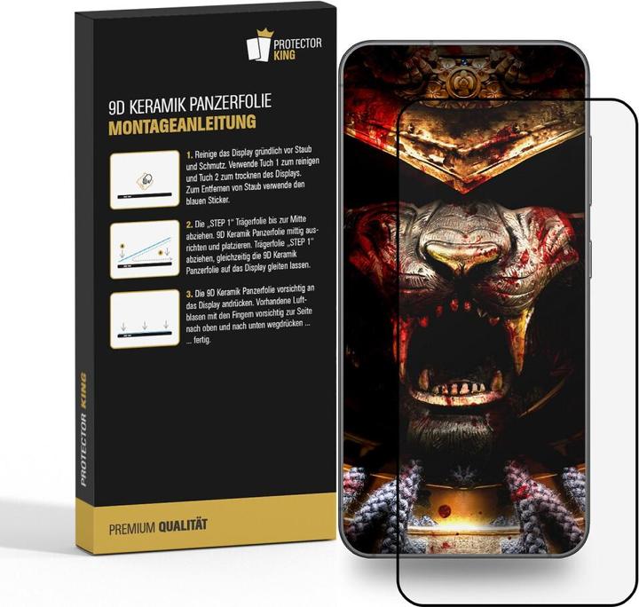 Actual product image Protectorking 3x Ceramic-Glass Full Cover HD Klar (3 Piece, Samsung Galaxy S21 FE)